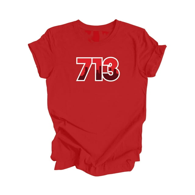 713 Houston Texas USA Code Régional Skyline de la Ville Cadeau - T-Shirt Unisexe - Inspired X