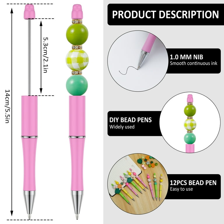 50Pcs Plastic Beadable Pens Beads Pens for DIY Making Kit for Pens for  Office School Kids Students Nurse - AliExpress