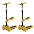 thumbnail image 1 of Hurtle ScootKid Trottinette Jouet Enfant à 3 Roues avec Roues LED, Jaune (2 Pack), 1 of 6