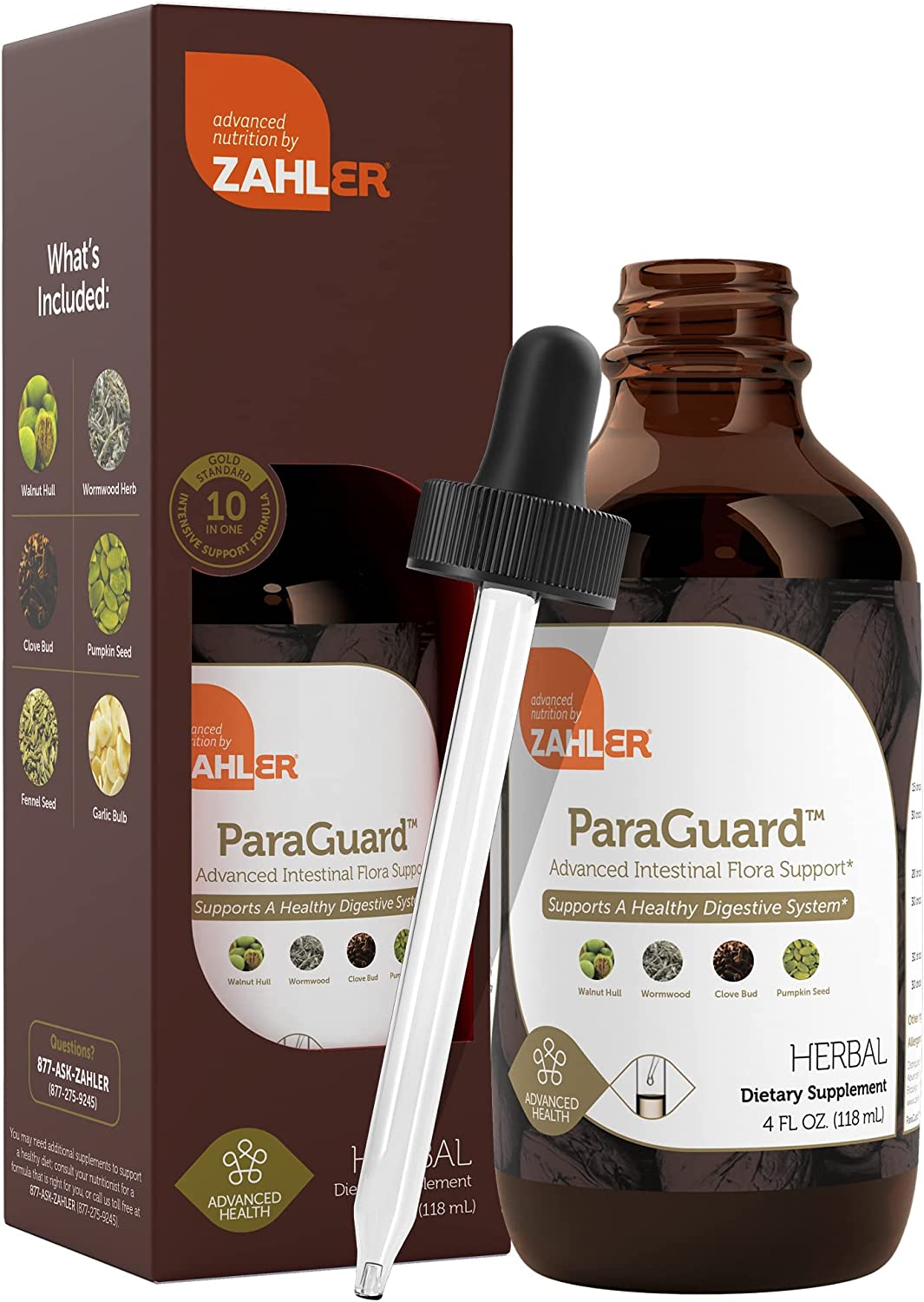 ParaGuard Cleanse Liquid Drops Gut Health Detox Supplement Formula has Wormwood, Garlic Bulb