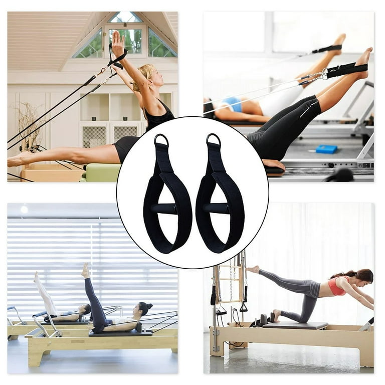 Pilates double loop straps for foot reformer fitness equipment
