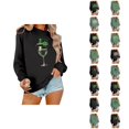 thumbnail image 1 of Chandail Graphique Trèfle de la Saint-Patrick pour Femmes 2026 Tendance à Manches Longues Col Rond Chandail Femmes chandail, 1 of 6