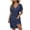 Navy, variant on Women Swimsuit Cover up Sheer Deep V Neck Beach Tunic Dresses Summer Beachwear Vacation Swimwear Coverups