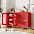 thumbnail image 5 of 2 Mesh Door Metal Storage Cabinet for Bed Room,Living Room,Home,Hotel,Office,Garage,Kitchen,3-Tier,2 Removable Shelves. (Red), 5 of 15