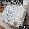 thumbnail image 4 of Great Bay Home Housse de Protection pour Meubles Patchwork Imprimé Festonné Résistant aux Taches (Fauteuil Inclinable, Gris), 4 of 5