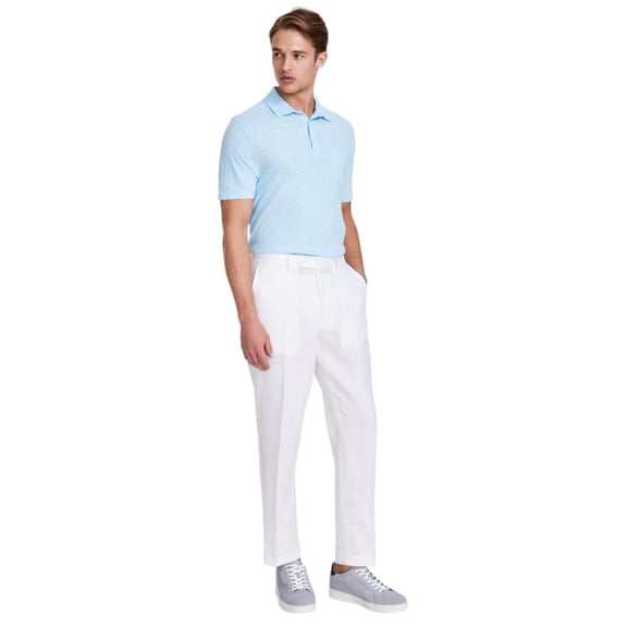 Nautica Mens Modern fit Dress Pants 40 / 30 White Solid Linen