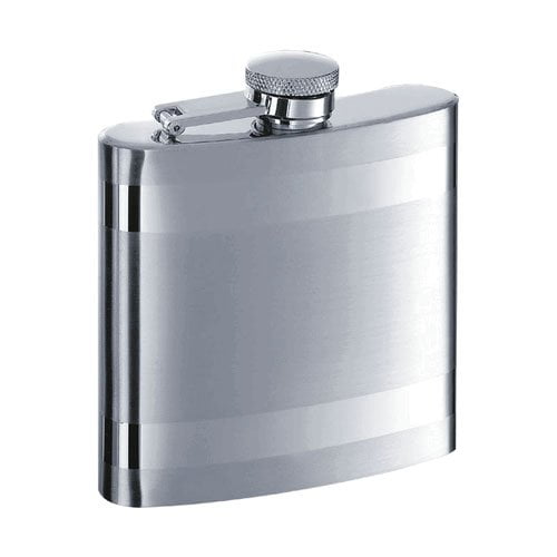 6oz Stainless Steel Purse Hip Flask with a Captive Lid and Free Engraving fl63 6oz Stainless Steel Purse Hip Flask with a Captive Lid and Free Engraving fl63