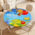 thumbnail image 4 of Super Simple Songs-theme Fitted Round Tablecloths Elastic Edged Table Covers Waterproof Table Cloth for Kitchen Holiday Party Tables Decor 150cm, 4 of 6