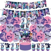 Vampirina Birthday Party Decoration,Vampirina Girl Include Kids Vampirina Theme Birthday Banner, Cake Topper, Latex Balloons for Fans Birthday Party SuppliesMZ501