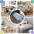 thumbnail image 5 of Blue White Marble Pattern Rectangle Tablecloth 60"x120",Waterproof Polyester Rectangle Table Cloth, Wipeable Spillproof Polyester Tablecloth for Dining, Camping, Indoor and Outdoor, 5 of 6