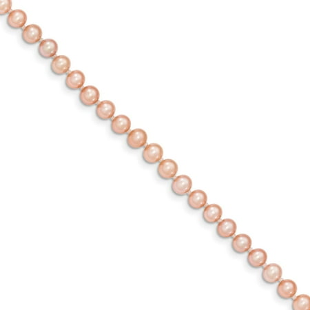 - 14k Gold 4-4.5mm Pink Freshwater Onion Cultured Pearl Bracelet - 7.5 Inch