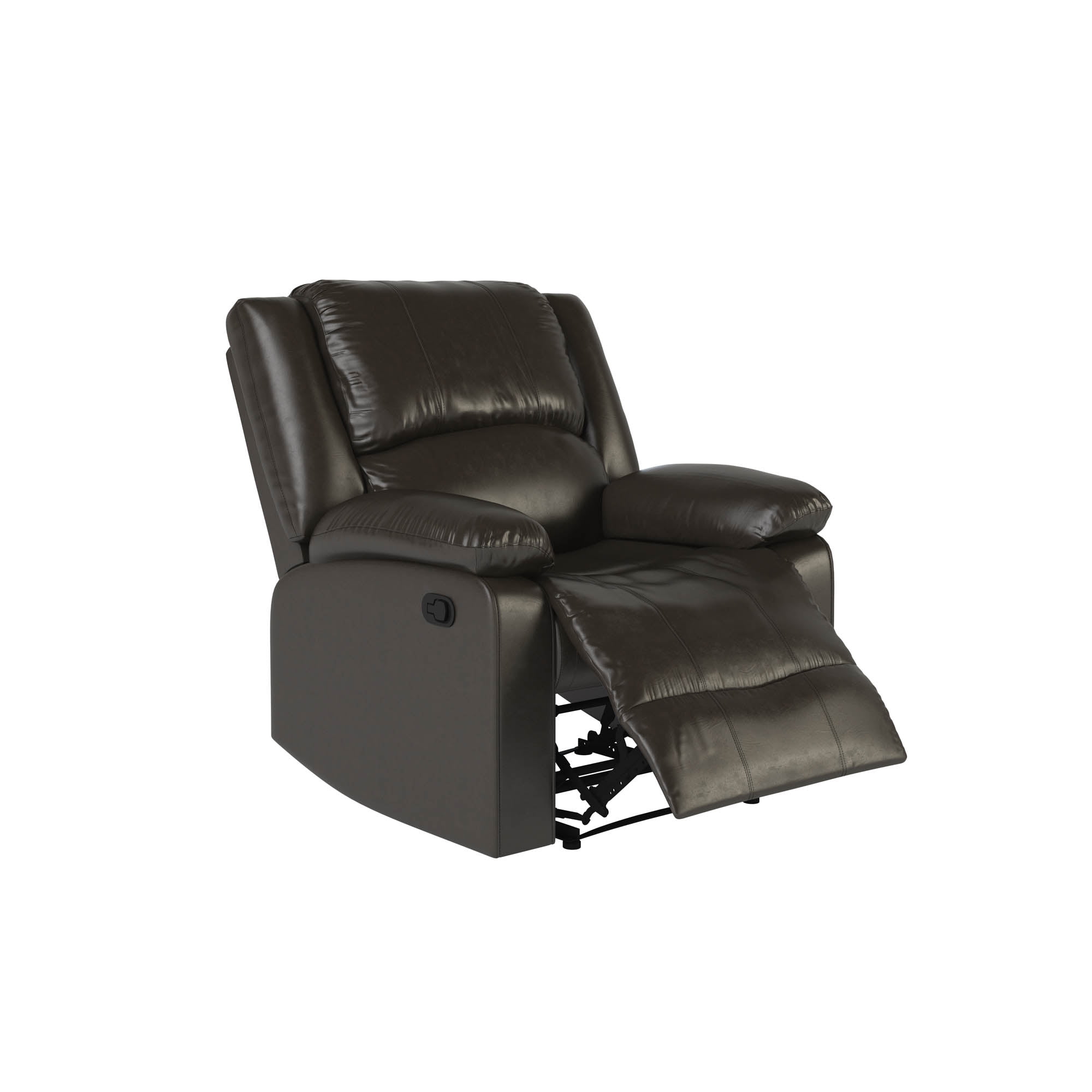 Relax-A-Lounger Warren Faux Leather Manual Recliner, Java