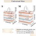thumbnail image 2 of FORMRS Womens Corduroy Tote Bag Crossbody Shoulder Handbag with Pocket, Orange Nautical Pattern, 2 of 7