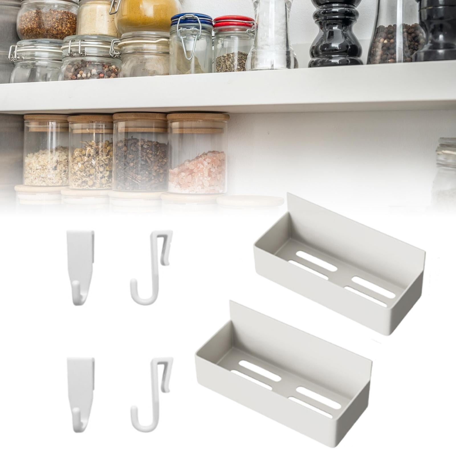 Nishiyuenyi 2 Pieces Magnetic Refrigerator Spice Rack Fridge Side Storage Shelf for Home White