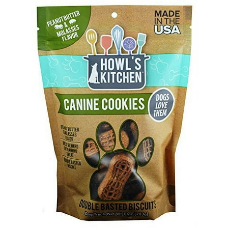 UPC: 0015958987242 | Howl s Kitchen Canine Cookies Double Basted Biscuits – Peanut Butter & Molasses Flavor 10 oz