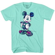 Disney Mickey Mouse Tropical Mint Green Adult Mens Graphic T-Shirt (Medium)