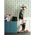 thumbnail image 3 of A-Street Prints Charlise Teal Floral Stripe Wallpaper, 20.5-in by 33-ft, 56.4 sq. ft, 3 of 4