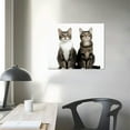 thumbnail image 3 of Nawypu Two Cute Tabby American Shorthair Kittens On White Background Poster Canvas Prints Wall Art For Home Office Decorations With Framed, 3 of 4
