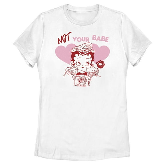 Women's Betty Boop Not Your Babe Graphic Tee White Medium
