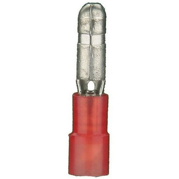 Install Bay RNMB Red Nylon Male Bullet Connector, 22-18 Gauge, .156, 100/Pkg