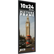 10x24 Frame Black Solid Wood Picture Frame | 0.75 Inch Moulding Width | Includes UV Acrylic