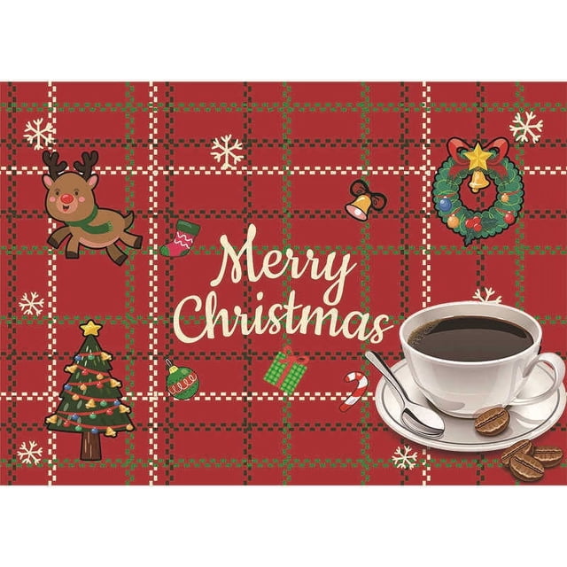 Cinco tapetes de cena tejidos de PVC para Navidad, aislamiento de mesa, tapete para taza de té, gran oferta, tapete anti-escaldado 30 * 45 cm