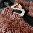 thumbnail image 4 of meiyoeat Western Vintage Damask 7-Piece King Bedding,Retro Print King Bed in a Bag For Men Women,Black Reversible, 4 of 7