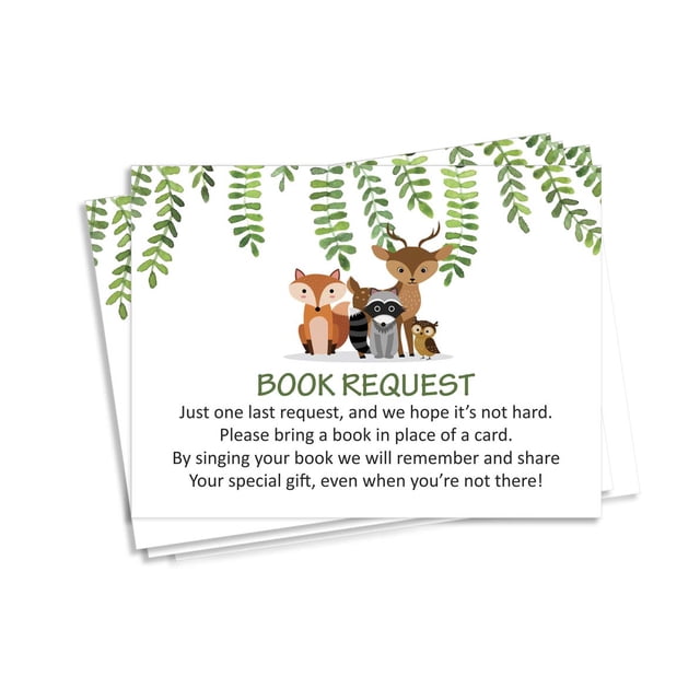 Inkdotpot 30 Books For Baby Shower Request Cards Bring A Book Instead Of A Card Jungle Animals Gender Neutral Baby Shower Invitations Inserts Games