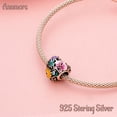 thumbnail image 3 of 925 Sterling Silver Clear Flowers Heart Charm, 3 of 6