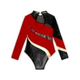 thumbnail image 4 of iiniim Marble Print Gymnastics Leotard for Girls Sparkle Dance Bodysuit Dancewear 6-16 Red 8, 4 of 7