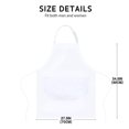 thumbnail image 3 of (65x75cm) 28 Inches By 35 Inches Pure Cotton Kitchen Apron White Apron, 3 of 5