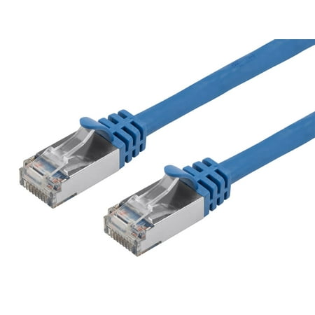 Monoprice Cat7 Ethernet Patch Cable - 2 Feet - Blue | Network Internet Cord - Flexboot RJ45 Stranded 600Mhz S/FTP CMX Pure Bare Copper Wire 26AWG - Entegrade Series price history on PriceWatchPro