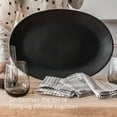 thumbnail image 3 of over&back Coupe Stoneware Serving Platter - Elegant 1-Piece Oval Serving Platter to Complete Your Kitchen Set - 16.4" x 11.5" - Semi-Matte Black, 3 of 11