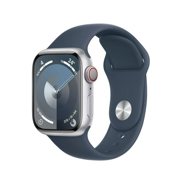 Smartwatch Apple Series 9 (GPS + Cellular) Caja de aluminio Plata de 41MM correa deportiva Azul talla S/M