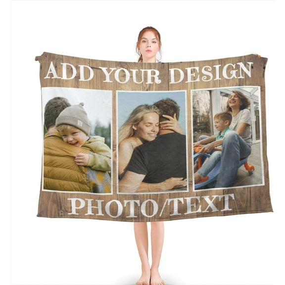 Custom Blankets with Photos Personalized Picture Blankets Customized Photo Blanket Gifts Birthday Gift for Wife Husband Girlfriend Boyfriend