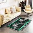 thumbnail image 2 of Erosebridal Racing Car Non Slip Rug 3x5 for Boys,Mint Green Honeycomb Area Rug,Geometric Neon Lights Hexagonal Carpet Non Slip,Black and White 3D Race Car Flag Indoor Floor Mat Room Decor, 2 of 6