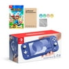 Nintendo Switch Lite Blue with Mario Rabbids Kingdom Battle and Mytrix Accessories NS Game Disc Bundle Best Holiday Gift