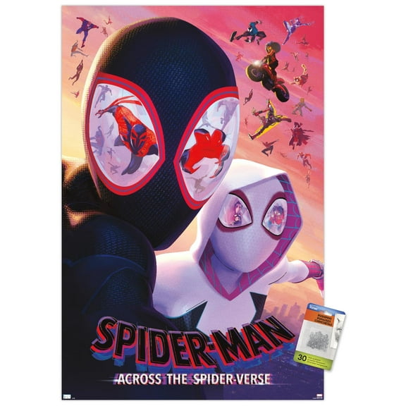 Marvel Spider-Man: Across The Spider-Verse - Masks One Sheet Wall Poster with Pushpins, 22.375" x 34"