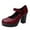 Wine, variant on OAVQHLG3B Dress Sandals for Women Women Casual High Heel Thick Heels Platform Pumps Ankle Work Buckle Strap Shoes