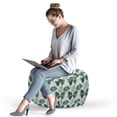 thumbnail image 2 of Gingko Pouf Cover with Zipper, Mother Nature Ginkgo Biloba Tree Leaves Homeopathic Therapy Foliage Pattern, Soft Decorative Fabric Unstuffed Case, 30" W X 17.3" L, Green and White, by Ambesonne, 2 of 5