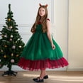 thumbnail image 2 of Kids Children Christmas Sleeveless Patchwork Color Princess Dress Party Performance Dress, 2 of 5