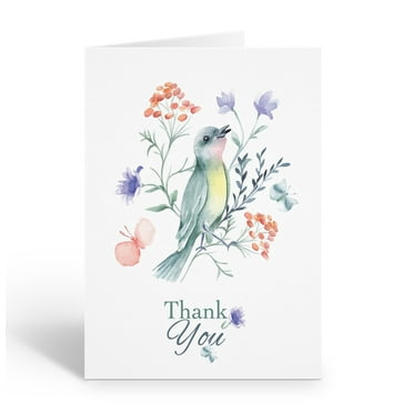 Stonehouse Collection | Blue Bird Note Cards | Set of 10 Watercolor Bird Blank Greeting Cards with Envelopes