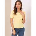 thumbnail image 2 of INSPIRE CHIC INSPIRE CHIC Blouse à Manches Courtes à Encolure Carrée à Carreaux pour Femmes, 2 of 6