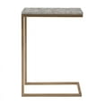 thumbnail image 6 of Linon Priscille Accent C-Table, Gold Metal Base with Neutral Capiz Shell Mosaic Fish, 6 of 11