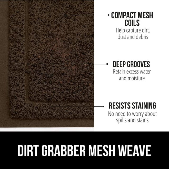 Dirt Grabber Mesh Door Mat, Quick Dry Shoe Scraper, Stain and Fade