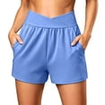 thumbnail image 2 of xfsWaSs Athletic Shorts for Women High Waisted Running Shorts with Pockets Lightweight Breathable Workout Bottoms Casual Yoga Shorts Activewear, 2 of 6