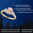 thumbnail image 2 of Gem Stone King 18K Yellow Gold Plated Silver Peach Nano Morganite and White Moissanite Engagement Ring for Women | 2.46 Cttw | Oval 9X7MM | Gemstone October Birthstone | Size 7, 2 of 7