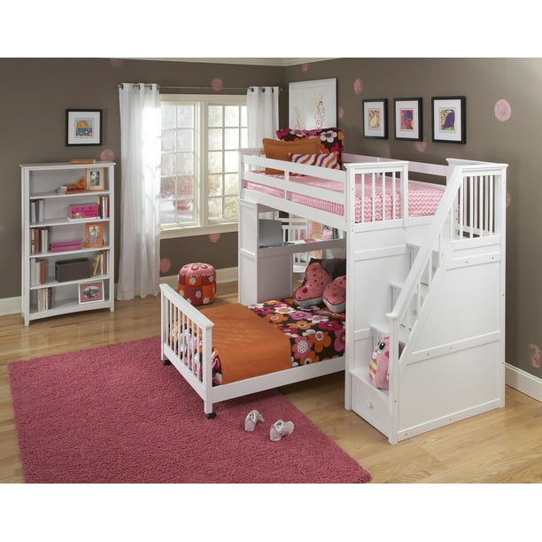 Hillsdale School House Twin Stair Loft With Desk End Full Lower