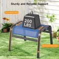 thumbnail image 4 of Dovov 2 Piece Outdoor Patio Ottoman, Portable Outdoor Foot Rest Stackable Ottoman Seat Metal Textilene Patio Footstools, Blue, 4 of 10