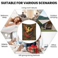 thumbnail image 5 of Phoenix Wall Hanging Green Pattern Themed Cozy Fleece Blanket Soft Warm Comfortable For Sofa Bed Travel Camping Living Room Office Chair Polyester Gift For Family Or Friends, 5 of 10